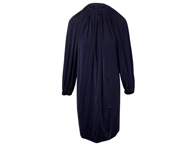 Calvin Klein Langarm-Etuikleid in Marineblau aus Polyamid - Ansicht 2