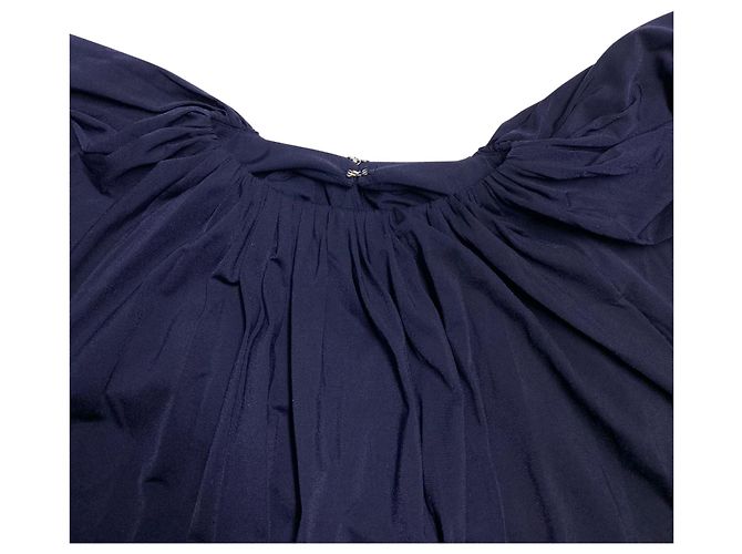 Calvin Klein Langarm-Etuikleid in Marineblau aus Polyamid - Ansicht 5