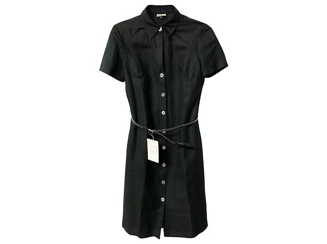 Marella Penny Hemdkleid aus schwarzem Leinen - Ansicht 3