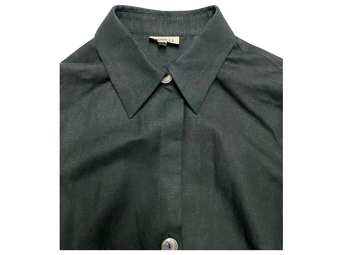 Marella Penny Hemdkleid aus schwarzem Leinen - Ansicht 8
