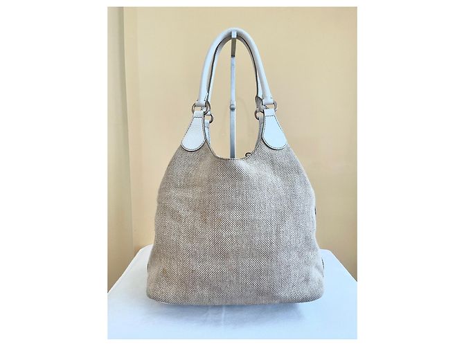 Tod's BORSA A SPALLA TODS IN TELA INTRECCIATA Beige - vista 2