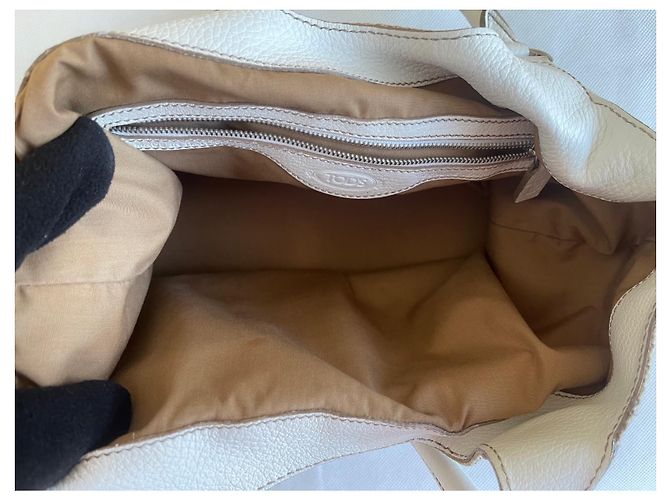 Tod's BORSA A SPALLA TODS IN TELA INTRECCIATA Beige - vista 5