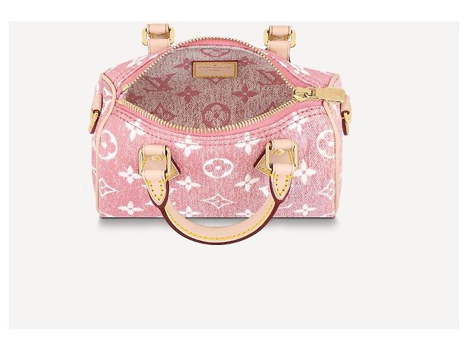 Louis Vuitton LV Speedy Nano rosa denim - vista 3