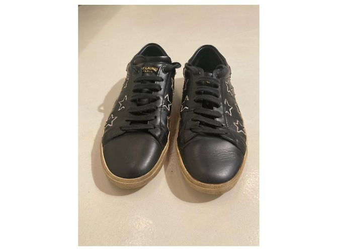 Sneakers Saint Laurent in pelle di agnello nera Nero - vista 2