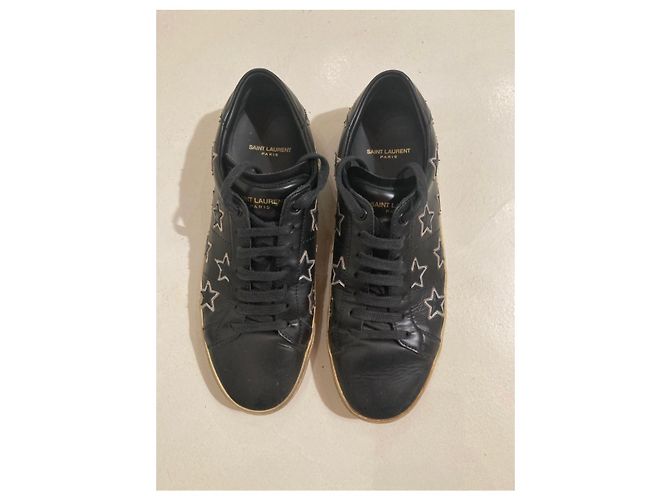 Sneakers Saint Laurent in pelle di agnello nera Nero - vista 6