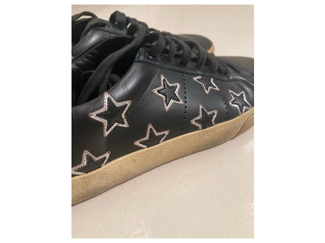 Sneakers Saint Laurent in pelle di agnello nera Nero - vista 8