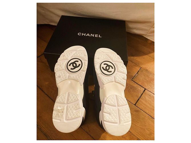 Scarpe da ginnastica Chanel Nero Bianco Giallo - vista 4