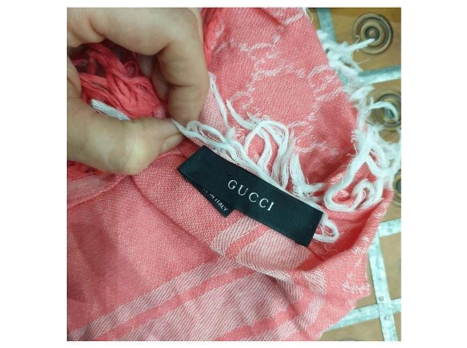 Gucci sciarpa carré pashmina rosa - vista 12
