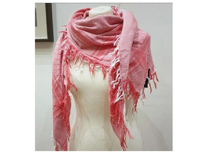 Gucci sciarpa carré pashmina rosa - vista 15