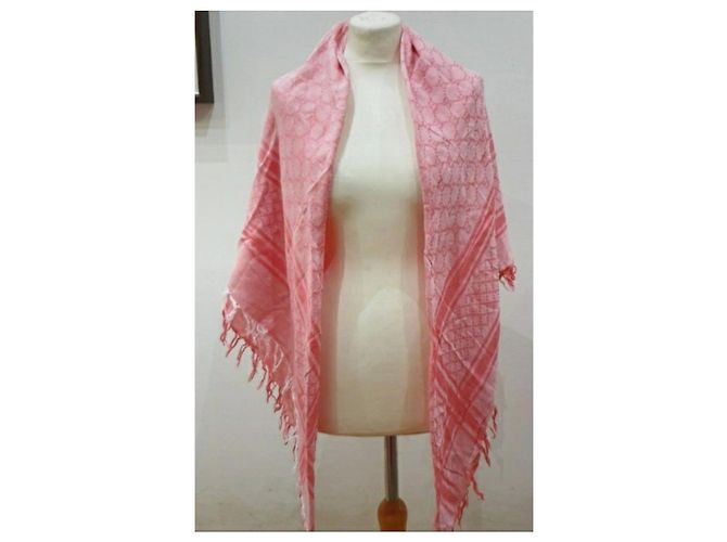 Gucci sciarpa carré pashmina rosa - vista 16