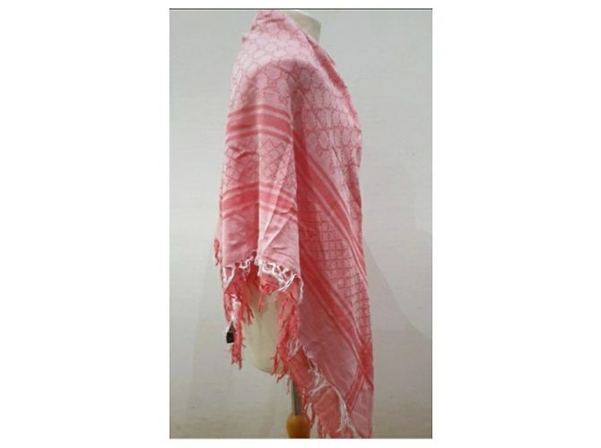 Gucci sciarpa carré pashmina rosa - vista 17