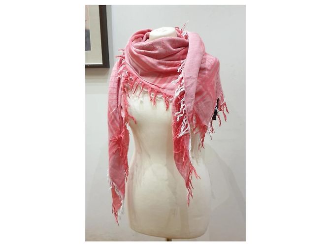 Gucci sciarpa carré pashmina rosa - vista 4