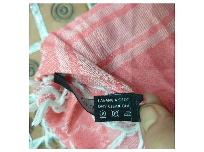 Gucci sciarpa carré pashmina rosa - vista 6