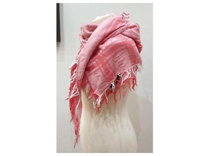 Gucci sciarpa carré pashmina rosa - vista 7