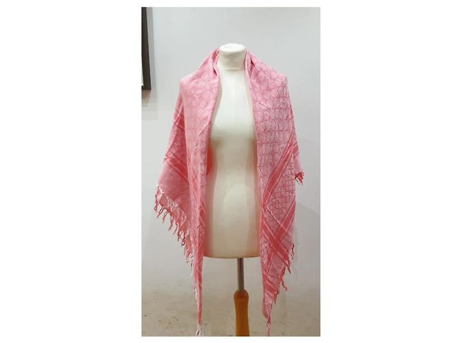 Gucci sciarpa carré pashmina rosa - vista 9