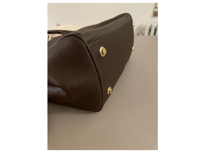 Louis Vuitton Milla Handtasche aus dunkelbraunem Leder - Ansicht 6