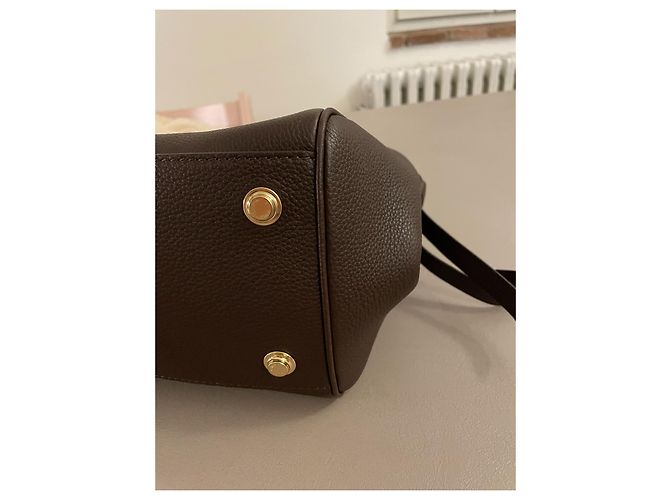 Louis Vuitton Milla Handtasche aus dunkelbraunem Leder - Ansicht 7