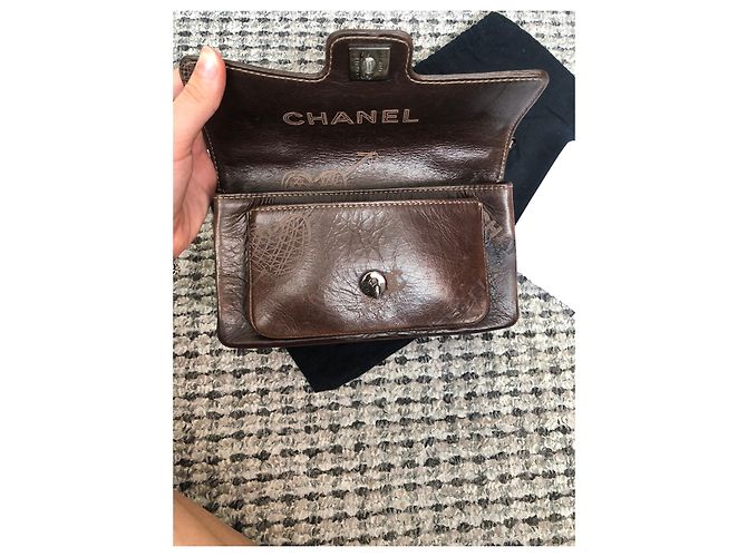 Timeless Chanel Handtaschen Braun Silber Hardware - Ansicht 10