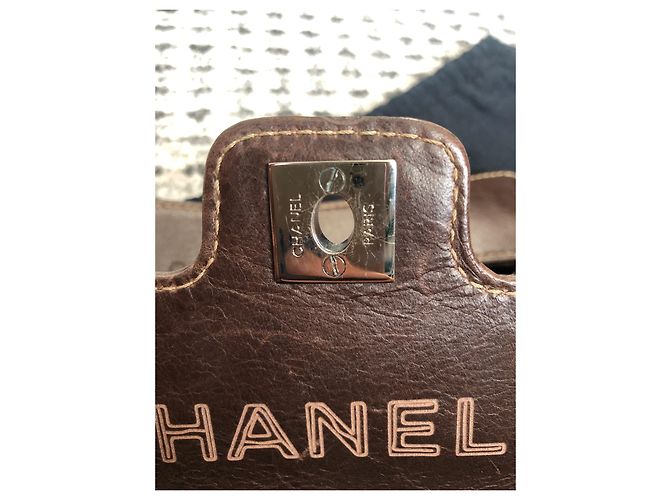 Timeless Chanel Handtaschen Braun Silber Hardware - Ansicht 12
