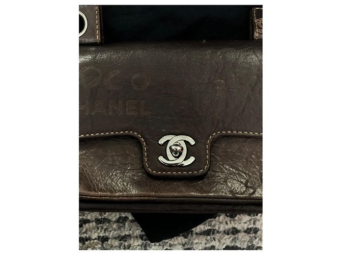 Timeless Chanel Handtaschen Braun Silber Hardware - Ansicht 15