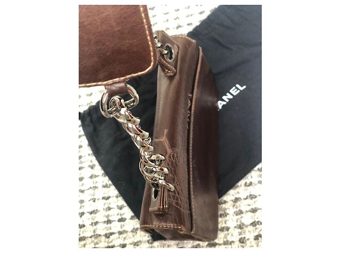 Timeless Chanel Handtaschen Braun Silber Hardware - Ansicht 19
