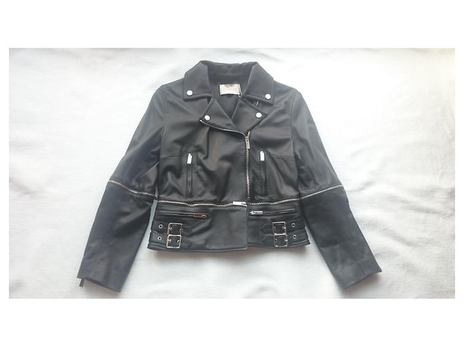 Christopher Kane Lederjacke, Gr. UK 10 /EU 38, Neu Schwarz - Ansicht 2