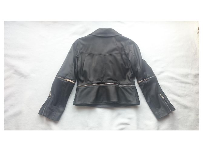 Christopher Kane Lederjacke, Gr. UK 10 /EU 38, Neu Schwarz - Ansicht 3