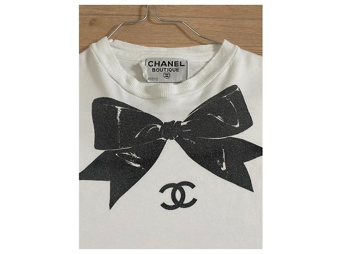 Camiseta Chanel de algodón blanco y negro - vista 2