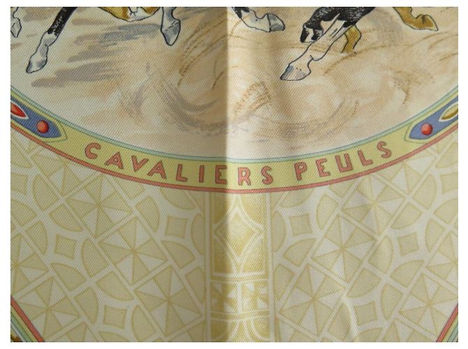 Hermès SCIARPA PIAZZA HERMES CAVALIERS PEULS FOUGEROLLE 90 SCIARPA IN SETA SETA NERA Nero - vista 4