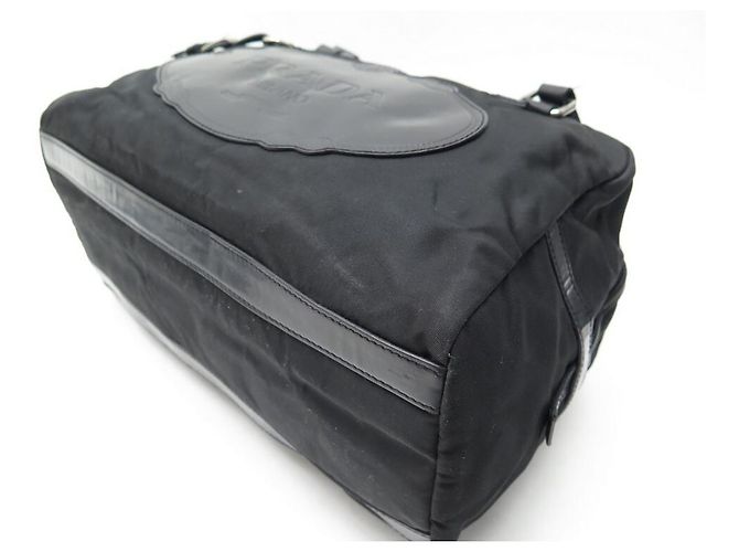 PRADA BORSA A SPALLA IN TELA DI NYLON NERA BORSA A MANO NERA - vista 4