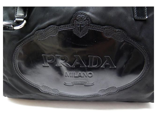 PRADA BORSA A SPALLA IN TELA DI NYLON NERA BORSA A MANO NERA - vista 6