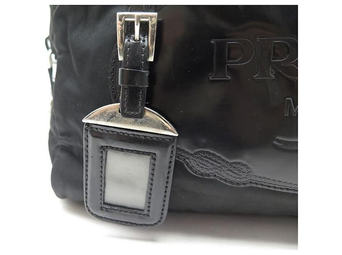 PRADA BORSA A SPALLA IN TELA DI NYLON NERA BORSA A MANO NERA - vista 7