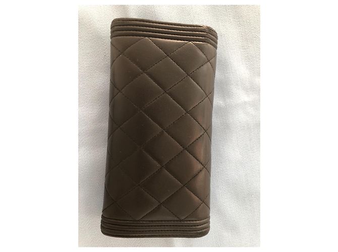 Autre Marque Portafoglio BOY Chanel con patta lunga in pelle di agnello Nero - vista 3