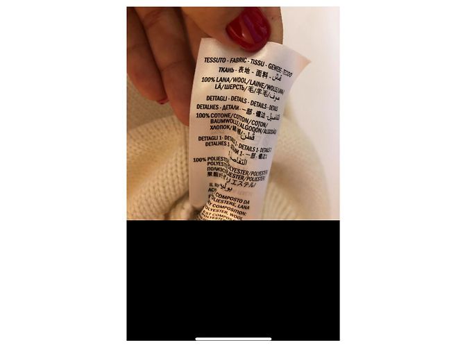 Gucci V-Ausschnitt Wollpullover crem mit Bienen-Applikation Roh - Ansicht 7
