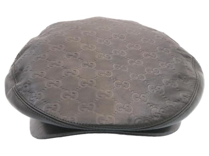 GUCCI Cappello Guccissima GG Canvas Hunting Cap Hat Black Auth hk178 - vista 2