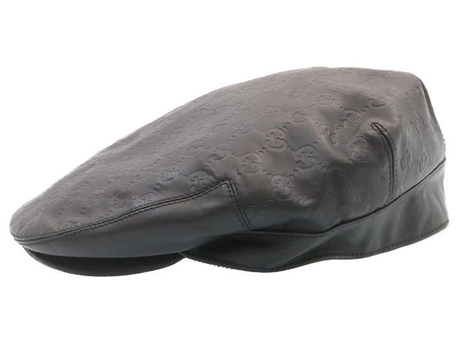 GUCCI Cappello Guccissima GG Canvas Hunting Cap Hat Black Auth hk178 - vista 3
