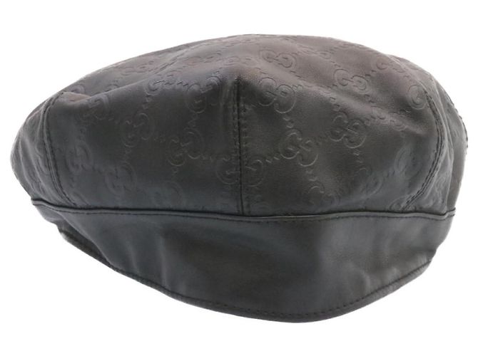 GUCCI Cappello Guccissima GG Canvas Hunting Cap Hat Black Auth hk178 - vista 4