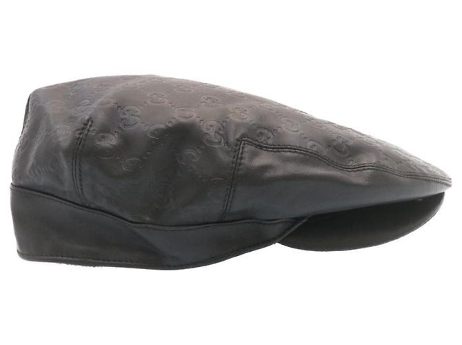 GUCCI Cappello Guccissima GG Canvas Hunting Cap Hat Black Auth hk178 - vista 5