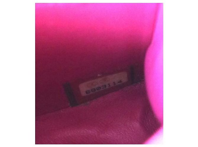 Chanel Tiny Necklace Pouch CC Logo Chain Strap Pink Beige Pony Hair and Leather Rosa - vista 12