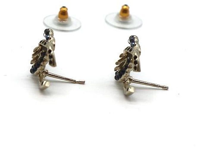 Orecchini Chanel Twist CC in oro nero con cristalli e perle - vista 5