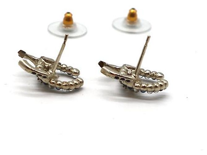 Orecchini Chanel Twist CC in oro nero con cristalli e perle - vista 6
