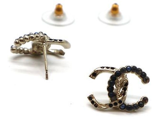 Orecchini Chanel Twist CC in oro nero con cristalli e perle - vista 8