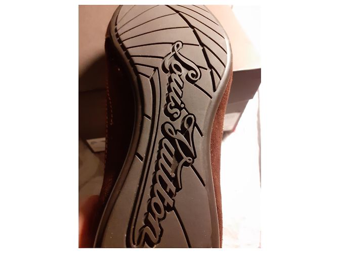 Scarpe Louis Vuitton Sprint in pelle marrone scuro - vista 3