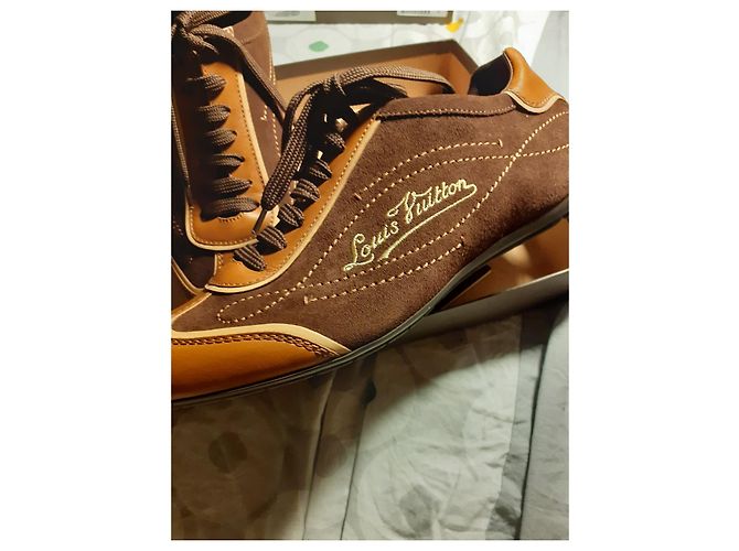 Scarpe Louis Vuitton Sprint in pelle marrone scuro - vista 9