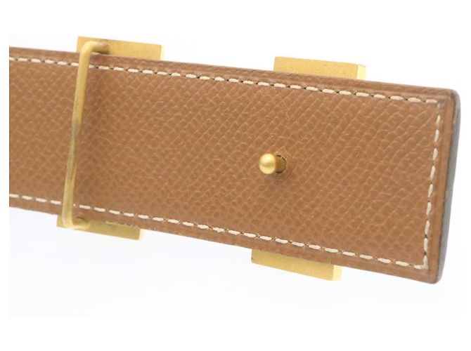 Hermès HERMES Constance H hebilla Cinturón Cuero Negro Oro Auth ki1088 Dorado - vista 5