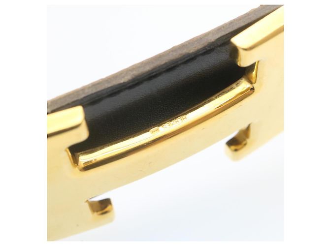 Hermès HERMES Constance H hebilla Cinturón Cuero Negro Oro Auth ki1088 Dorado - vista 6