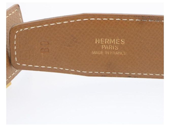 Hermès HERMES Constance H hebilla Cinturón Cuero Negro Oro Auth ki1088 Dorado - vista 9