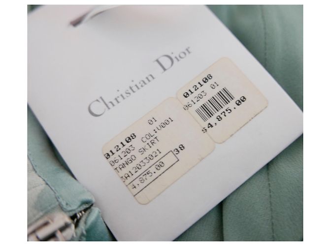 Christian Dior x Galliano AW03 Saia aparada com ferragem de seda Verde - vista 10
