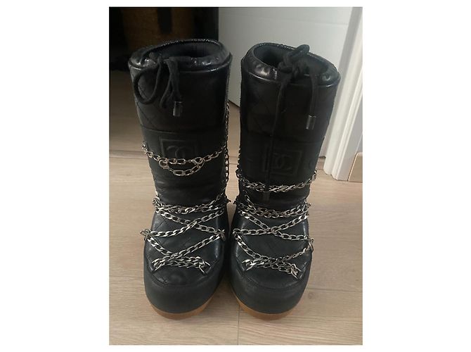 Chanel botas Preto Hardware prateado - vista 2