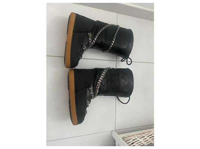 Chanel botas Preto Hardware prateado - vista 4